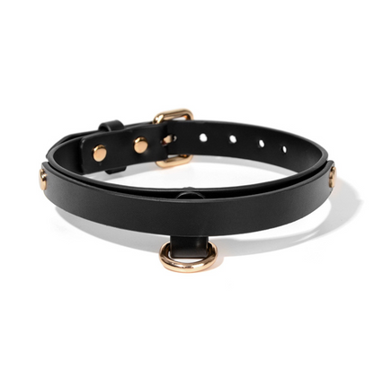 Adjustable Leather Collar Choker with Chain - Handmade Breathless Statement Gothic Punk Necklace for Women