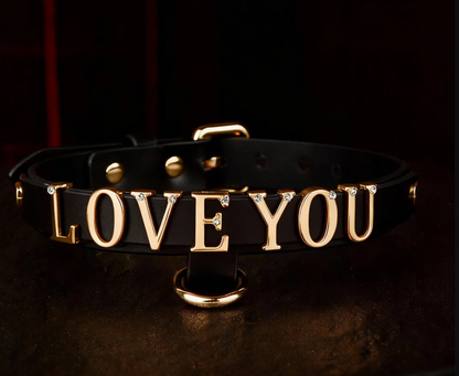 Adjustable Leather Collar Choker with Chain - Handmade Breathless Statement Gothic Punk Necklace for Women