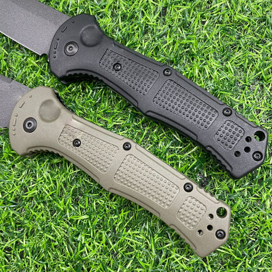 Outdoor Self Defense Automatic Jump Knife, 9070 Pocket Folding Knife, D2 Steel Blade Non-Slip Fiberglass Handle, EDC Multi-Functional Sharp Tactical Knife for Outdoor, Tactical, Survival and EDC