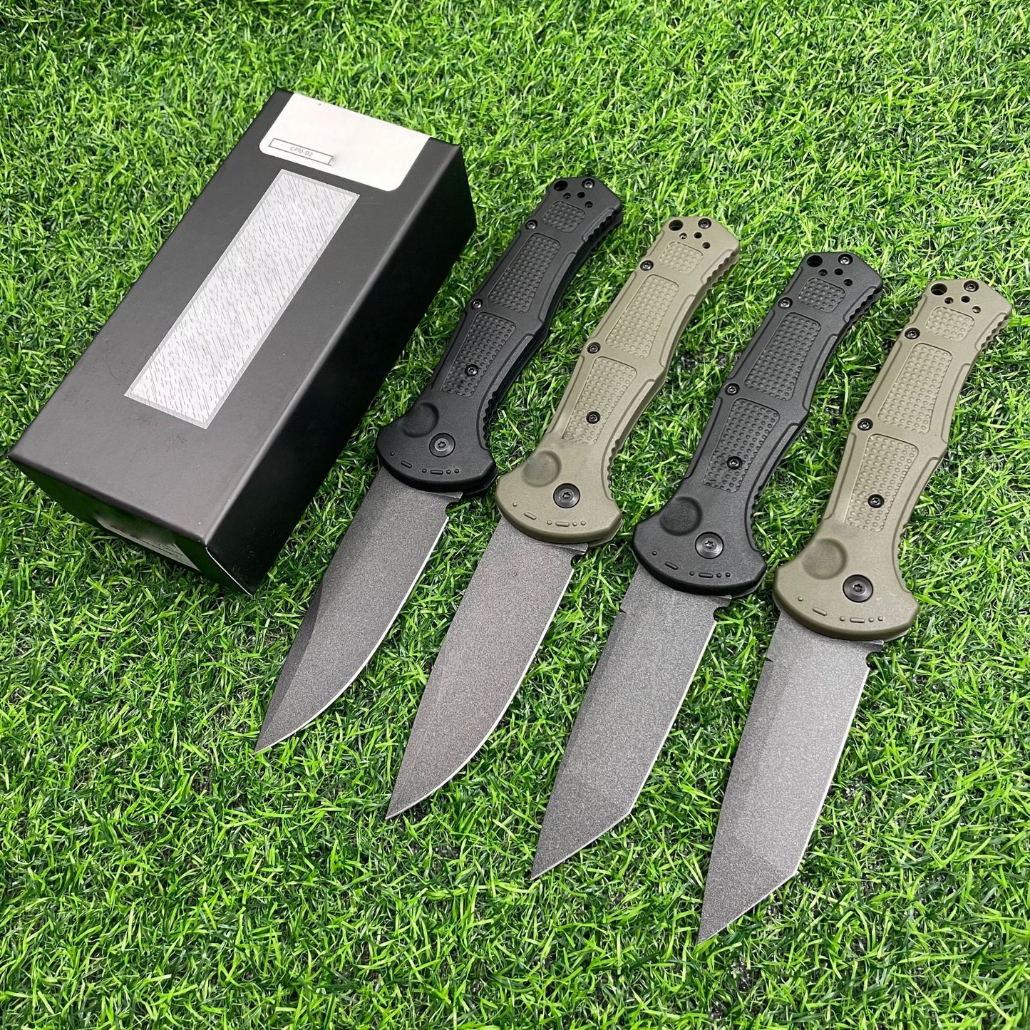 Outdoor Self Defense Automatic Jump Knife, 9070 Pocket Folding Knife, D2 Steel Blade Non-Slip Fiberglass Handle, EDC Multi-Functional Sharp Tactical Knife for Outdoor, Tactical, Survival and EDC